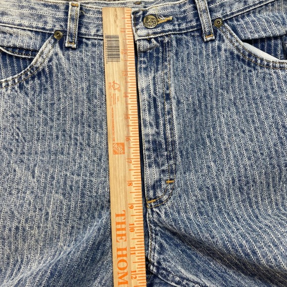 Vintage Lee Men's 31x29 USA Made Striped High Rise Straight Leg Jeans - Picture 5 of 10